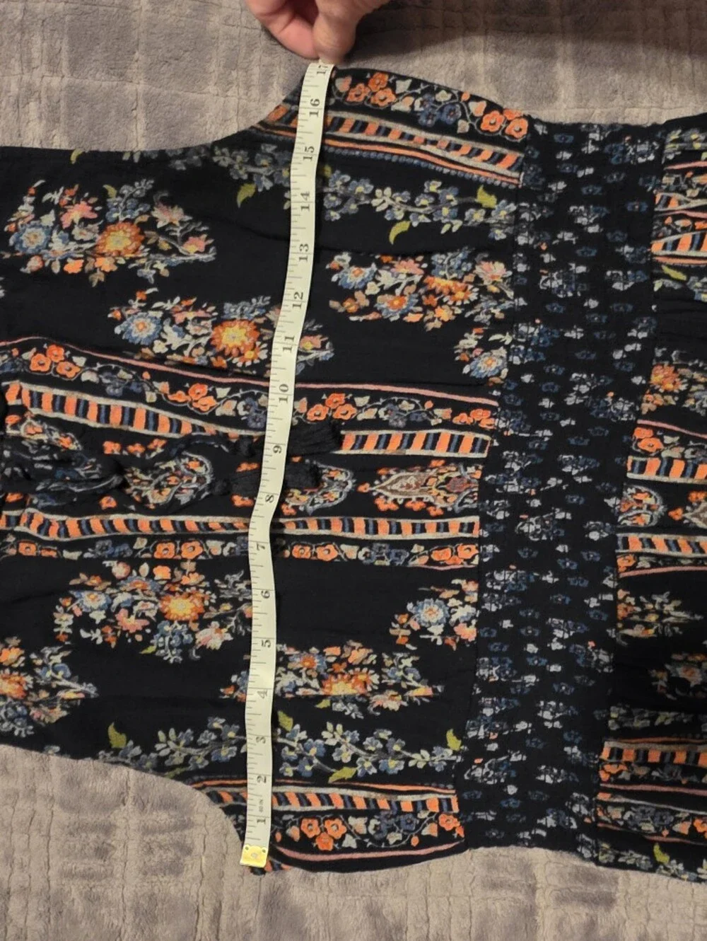 Bila size Large (L) Navy Blue & Pink Floral Sleeveless Smocked Waist Dress - Picture 3 of 5